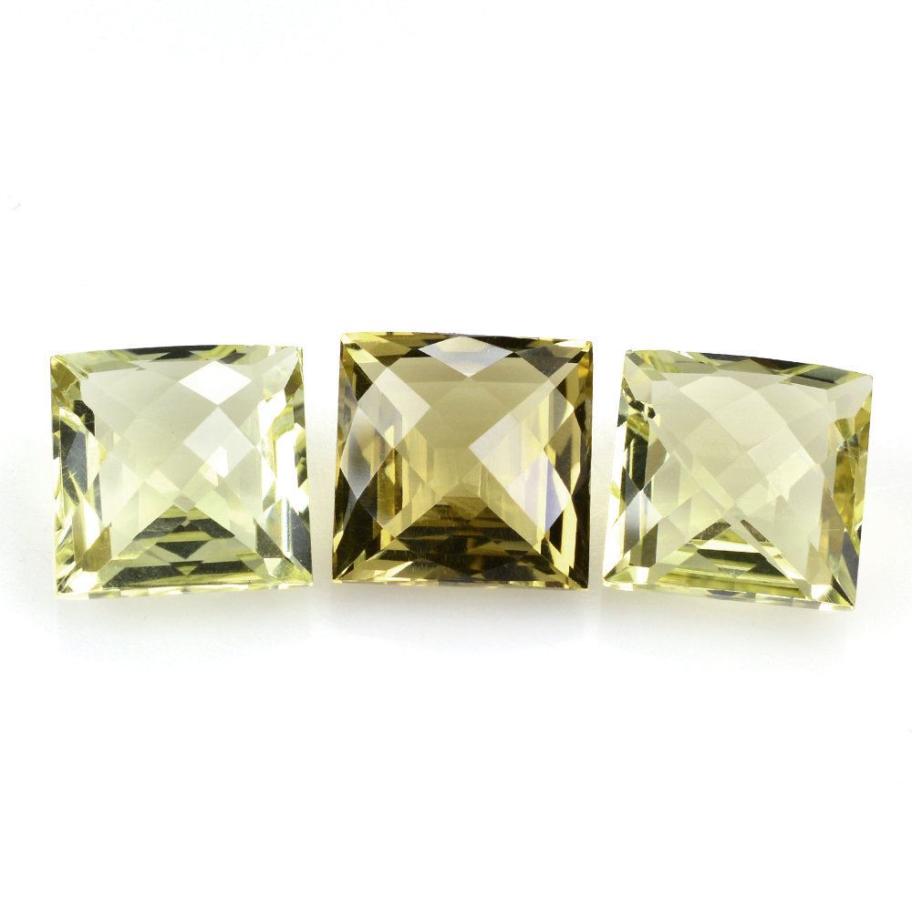 LEMON QUARTZ BRIOLETTE SQUARE (GREEN GOLD) 12MM 8.40 Cts.