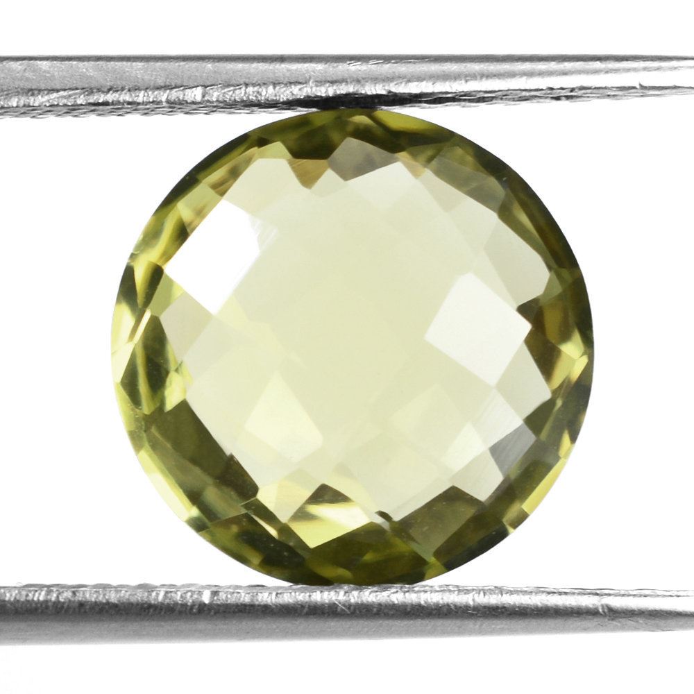 LEMON QUARTZ BRIOLETTE ROUND (GREEN GOLD) 12MM 5.43 Cts.