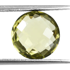 LEMON QUARTZ BRIOLETTE ROUND (GREEN GOLD) 12MM 5.43 Cts.