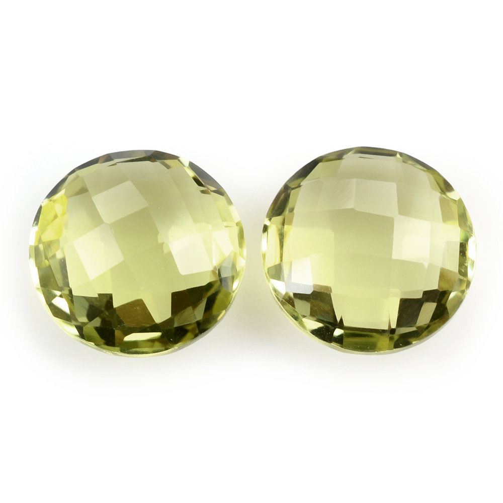 LEMON QUARTZ BRIOLETTE ROUND (GREEN GOLD) 12MM 5.43 Cts.