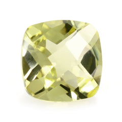 LEMON QUARTZ CHECKER CUT CUSHION (GREEN GOLD) 8MM 2.00 Cts.