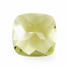 LEMON QUARTZ CHECKER CUT CUSHION (GREEN GOLD) 8MM 2.00 Cts.