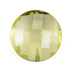 LEMON QUARTZ BRIOLETTE ROUND (HALF DRILL) (GREEN GOLD) 13MM 6.60 Cts.