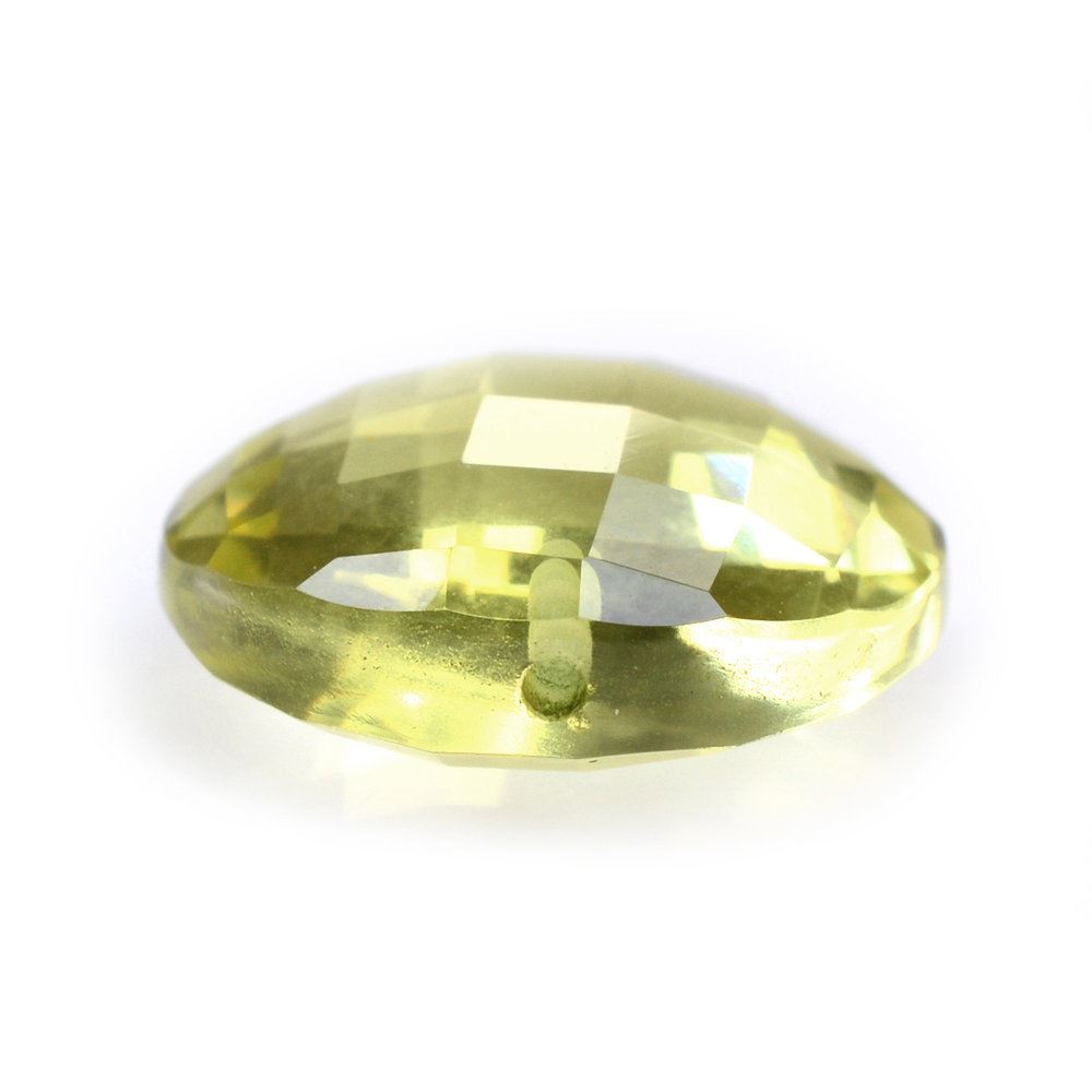 LEMON QUARTZ BRIOLETTE ROUND (HALF DRILL) (GREEN GOLD) 13MM 6.60 Cts.