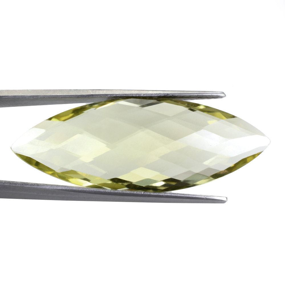 LEMON QUARTZ BRIOLETTE MARQUISE (GREEN GOLD) 41.50X15.50MM 25.34 Cts.