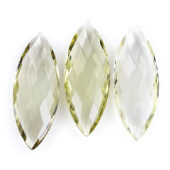 LEMON QUARTZ BRIOLETTE MARQUISE (GREEN GOLD) 41.50X15.50MM 25.34 Cts.
