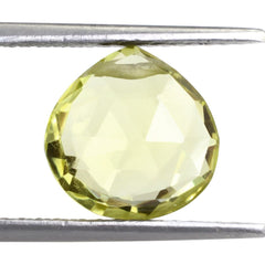 LEMON QUARTZ ROSE CUT BRIOLETTE HEART (FULL DRILL) (GREEN GOLD) 12MM 4 Cts.