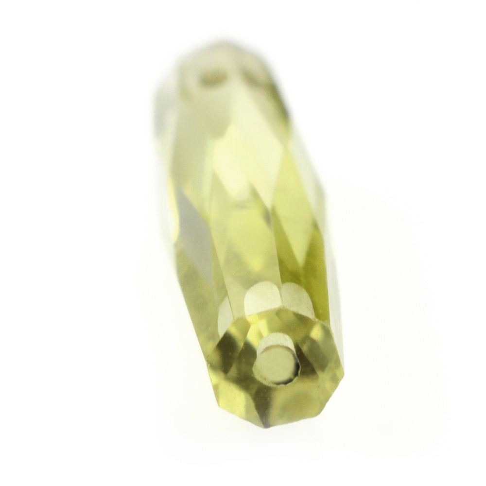 LEMON QUARTZ FACETED TUBE (TWO HALF DRILL) 16X4MM 2.20 Cts.