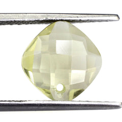 LEMON QUARTZ BRIOLETTE CUSHION (FULL DRILL) (GREEN GOLD) 10MM 2.65 Cts.