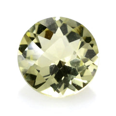 LEMON QUARTZ CHECKER CUT ROUND (GREEN GOLD) 8MM 1.65 Cts.
