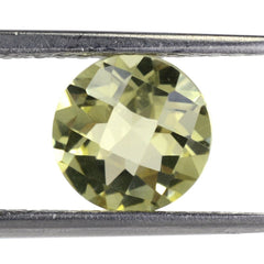 LEMON QUARTZ CHECKER CUT ROUND (GREEN GOLD) 8MM 1.65 Cts.