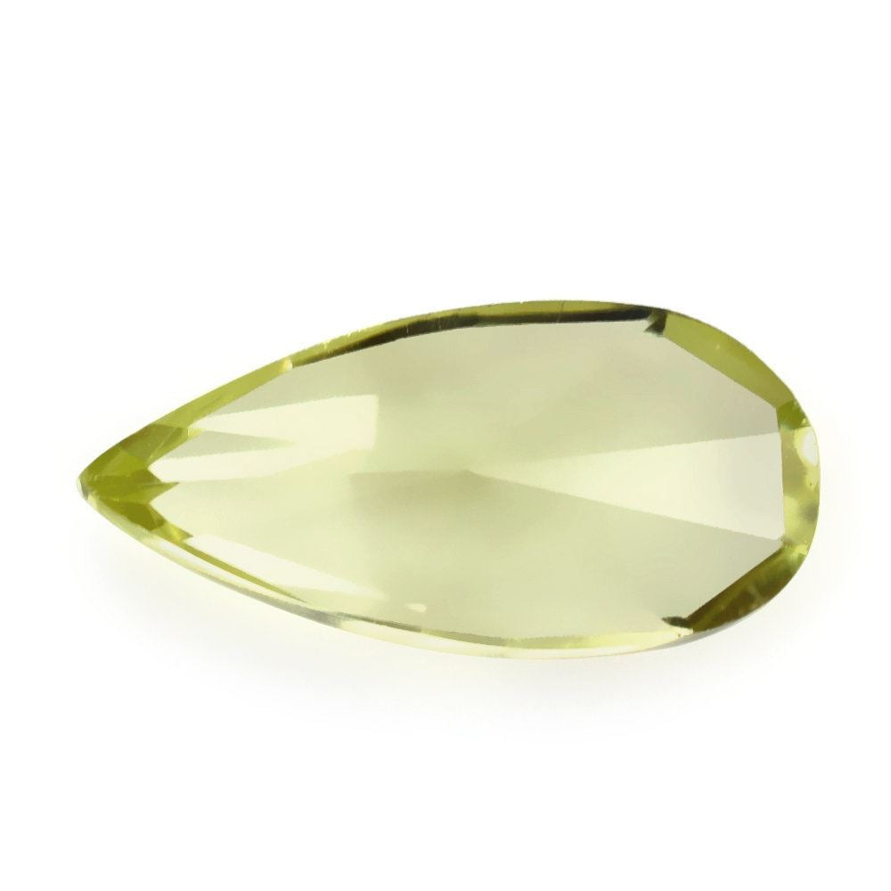 LEMON QUARTZ MIRROR CUT PEAR (GREEN GOLD) 13X6MM 1.84 Cts.