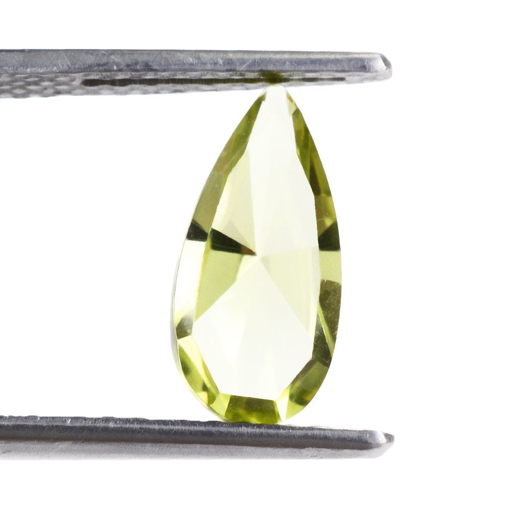 LEMON QUARTZ MIRROR CUT PEAR (GREEN GOLD) 13X6MM 1.84 Cts.