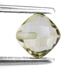 LEMON QUARTZ BRIOLETTE CUSHION (HALF DRILL) (GREEN GOLD) 6MM 0.90 Cts.