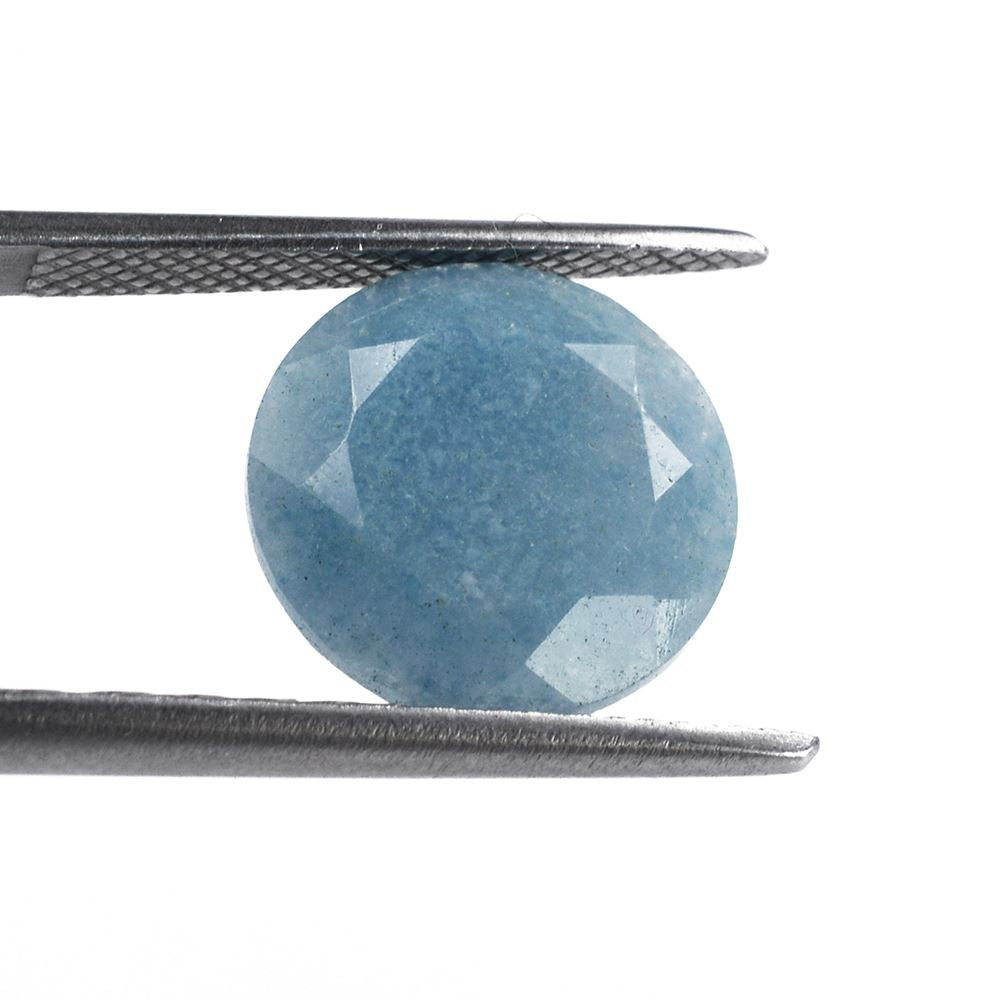 MILKY BLUE QUARTZ BOTH SIDE TABLE CUT ROUND 12MM 4.00 Cts.