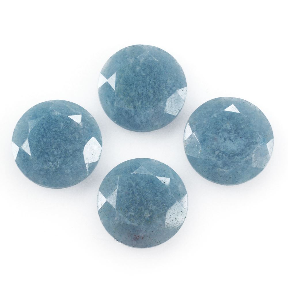 MILKY BLUE QUARTZ BOTH SIDE TABLE CUT ROUND 12MM 4.00 Cts.