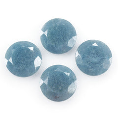 MILKY BLUE QUARTZ BOTH SIDE TABLE CUT ROUND 12MM 4.00 Cts.