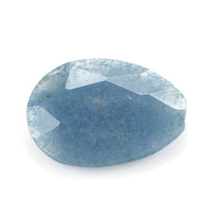 MILKY BLUE QUARTZ ROSE CUT BRIOLETTE PEAR (HALF DRILL) 20X15MM 8.64 Cts.