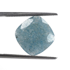 MILKY BLUE QUARTZ BOTH SIDE TABLE CUT CUSHION 12MM 4.07 Cts.