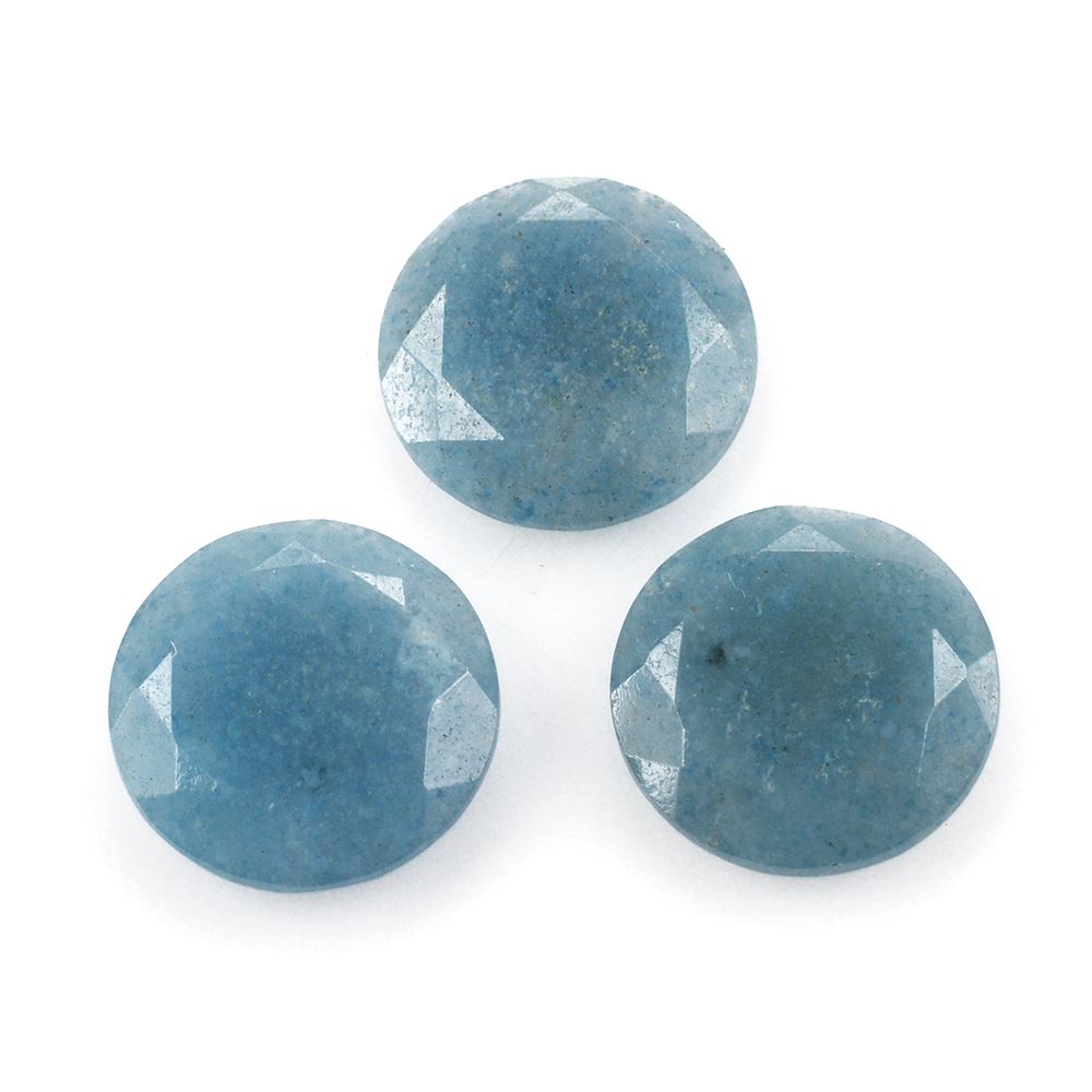 MILKY BLUE QUARTZ BOTH SIDE TABLE CUT ROUND 12MM 3.90 Cts.