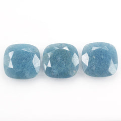 MILKY BLUE QUARTZ BOTH SIDE TABLE CUT CUSHION 12MM 4.30 Cts.