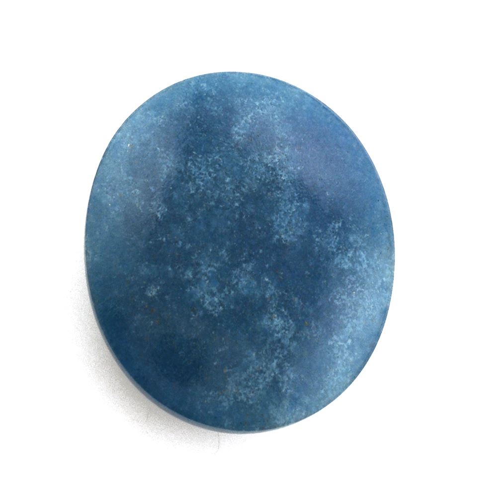 MILKY BLUE QUARTZ OVAL CAB 25X21MM 38.41 Cts.