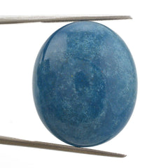 MILKY BLUE QUARTZ OVAL CAB 25X21MM 38.41 Cts.