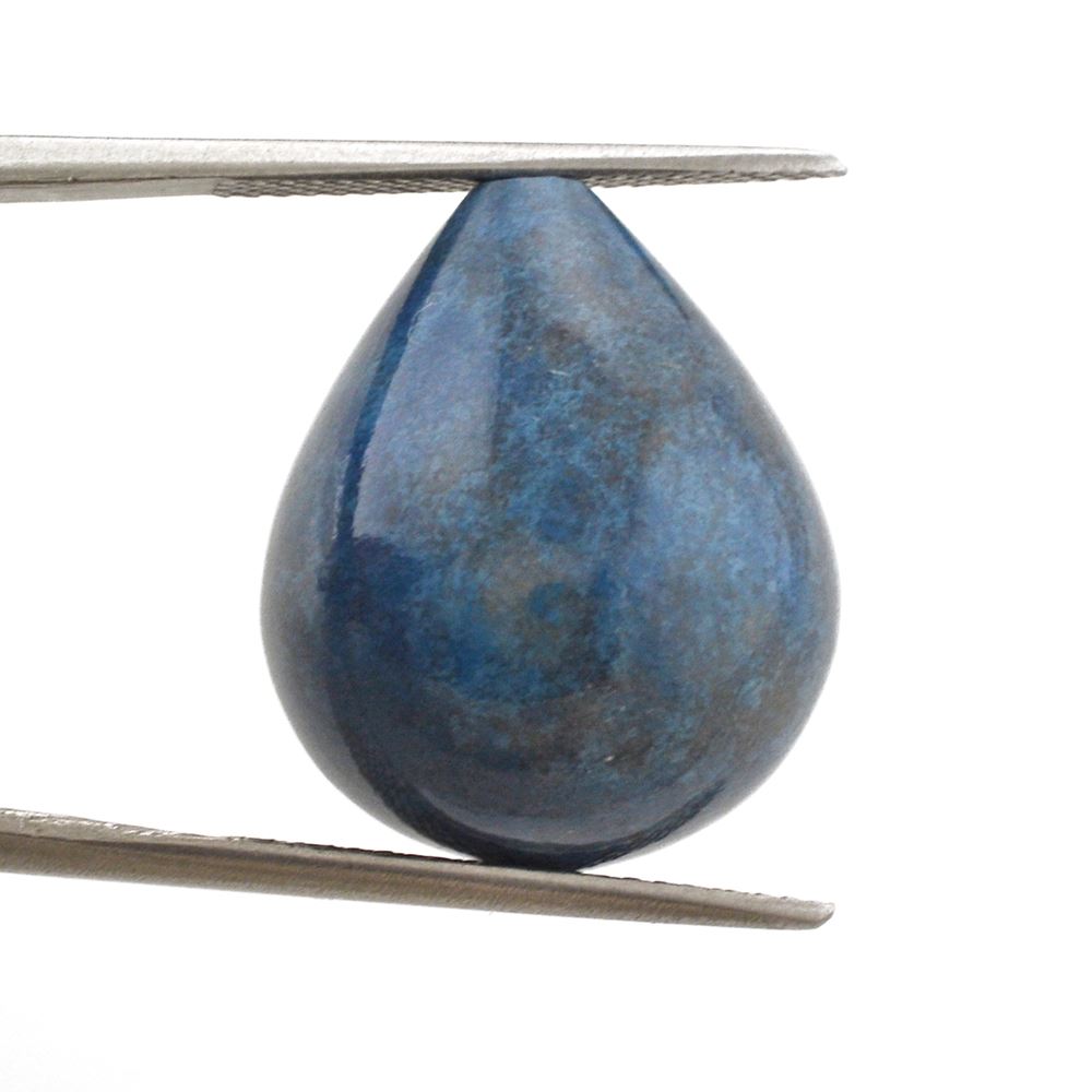 MILKY BLUE QUARTZ PLAIN DROP WITH HALF DRILL 20X17MM 37.94 Cts.