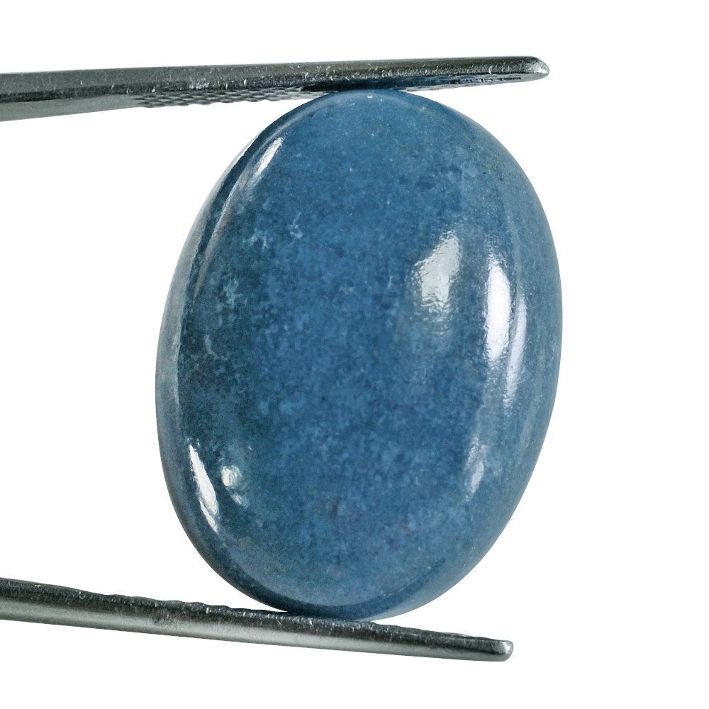 MILKY BLUE QUARTZ OVAL CAB 24X18MM 28.55 Cts.