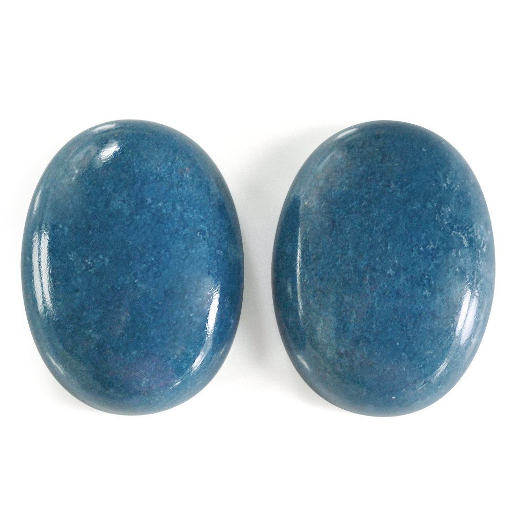 MILKY BLUE QUARTZ OVAL CAB 24X18MM 28.55 Cts.