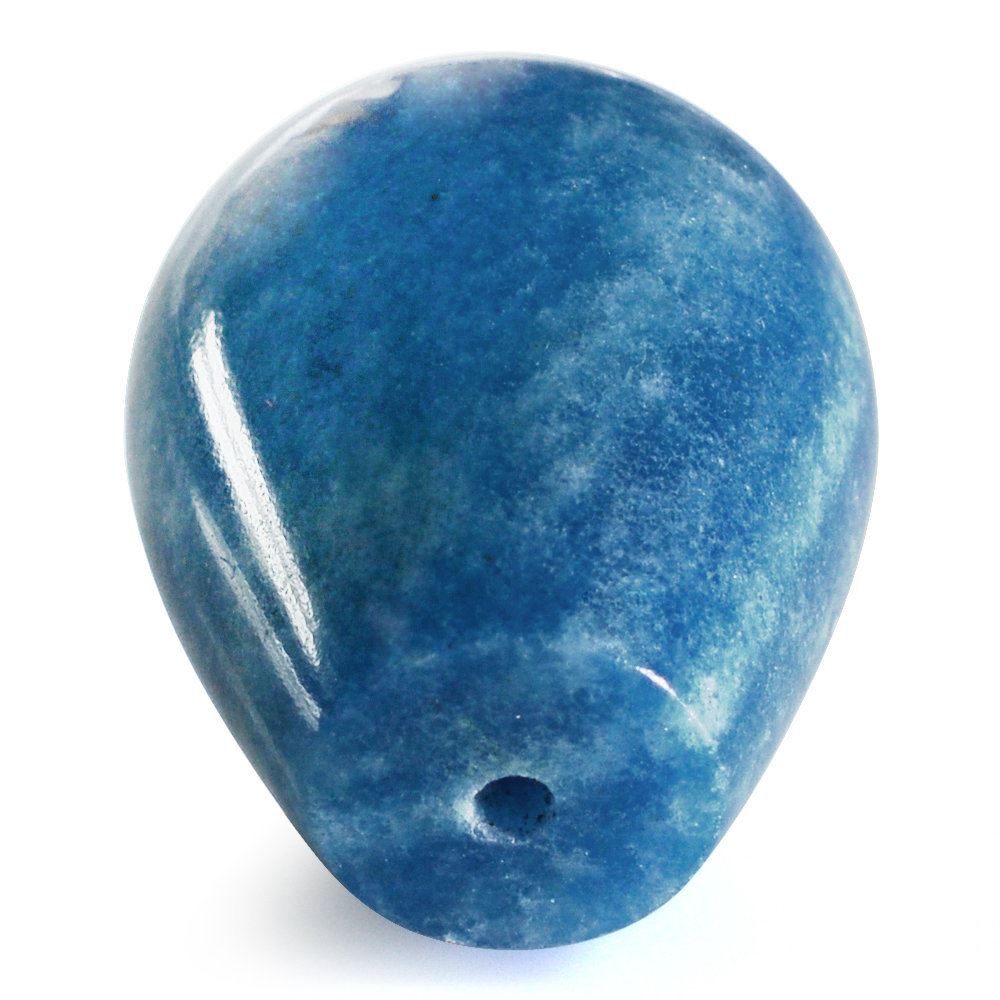 MILKY BLUE QUARTZ PLAIN DROPS (HALF DRILL) 19X11MM 35.20 Cts.