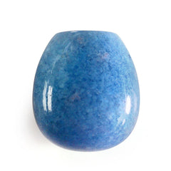 MILKY BLUE QUARTZ PLAIN DROPS (HALF DRILL) (LITE) 12X11MM 11.22 Cts.