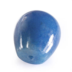 MILKY BLUE QUARTZ PLAIN DROPS (HALF DRILL) 12X11MM 11.21 Cts.