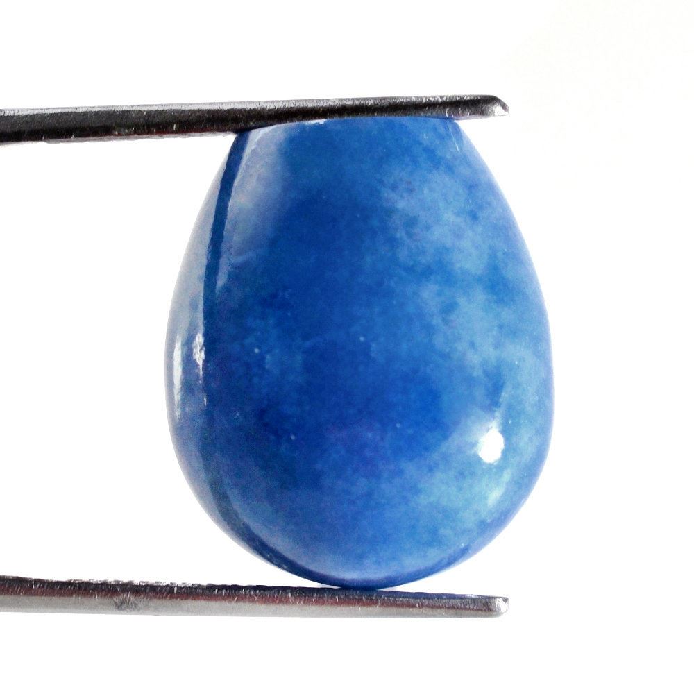 MILKY BLUE QUARTZ PLAIN DROPS (HALF DRILL) 19X16MM 37.02 Cts.