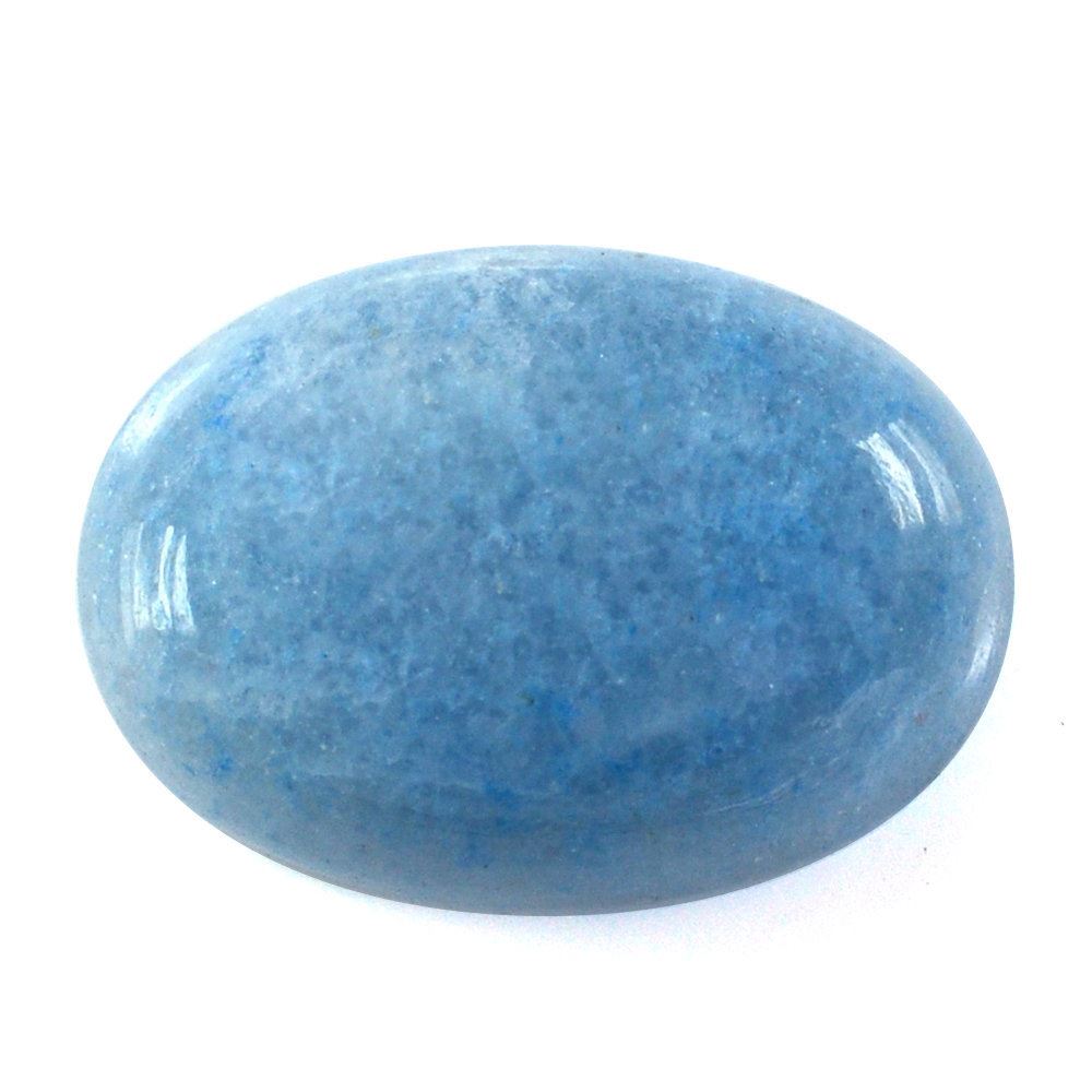 MILKY BLUE QUARTZ OVAL CAB (MEDIUM) 14X10MM 5.95 Cts.