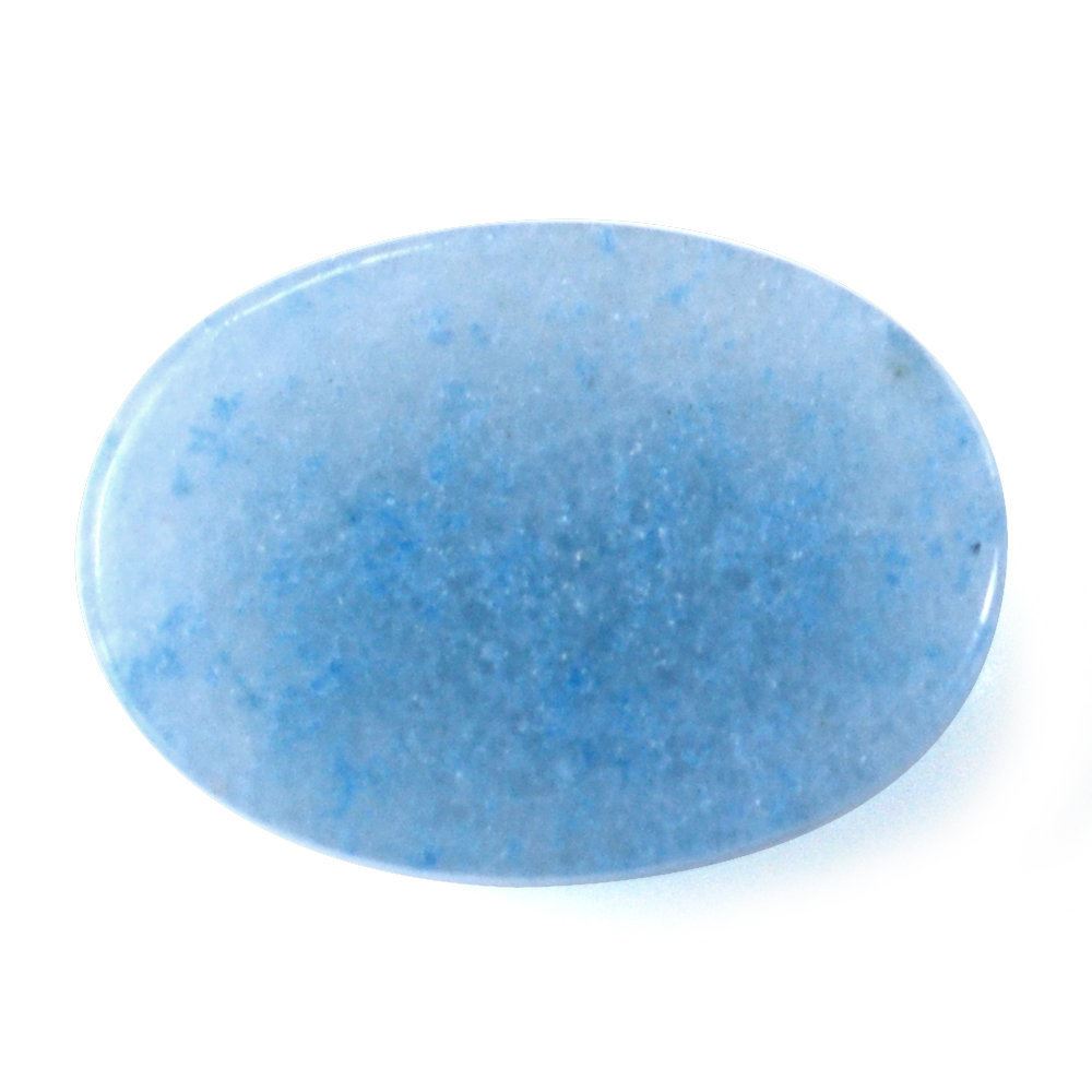 MILKY BLUE QUARTZ OVAL CAB (MEDIUM) 14X10MM 5.95 Cts.