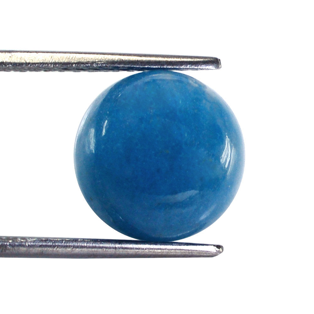 MILKY BLUE QUARTZ ROUND CAB (DARK) 12MM 7.15 Cts.