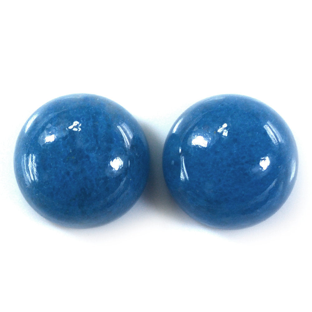 MILKY BLUE QUARTZ ROUND CAB (DARK) 12MM 7.15 Cts.