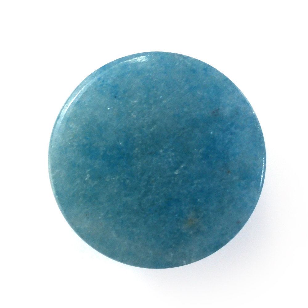 MILKY BLUE QUARTZ ROUND CAB 12MM 7.23 Cts.