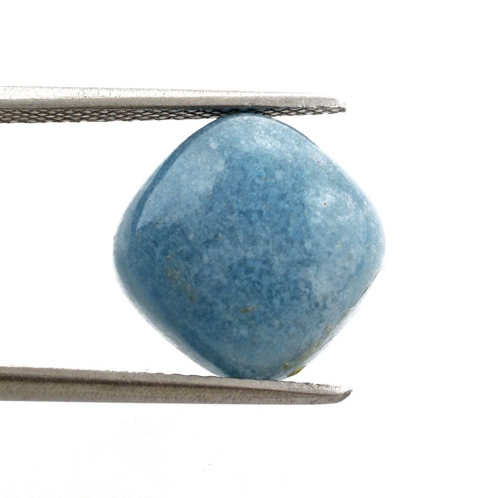 MILKY BLUE QUARTZ CUSHION CAB 12MM 6.91 Cts.