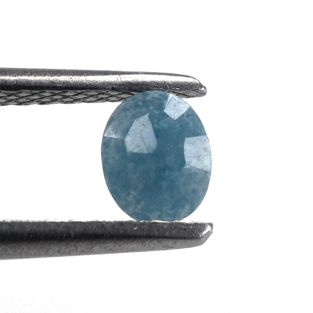 MILKY BLUE QUARTZ IRREGULAR CUT BRIOLETTE OVAL (PILLOW) 5X4MM 0.39 Cts.