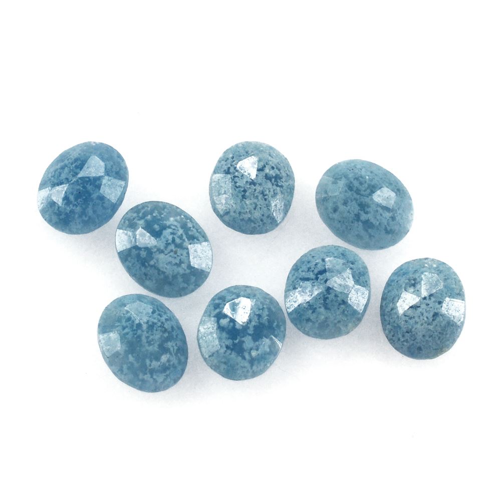 MILKY BLUE QUARTZ IRREGULAR CUT BRIOLETTE OVAL (PILLOW) 5X4MM 0.39 Cts.