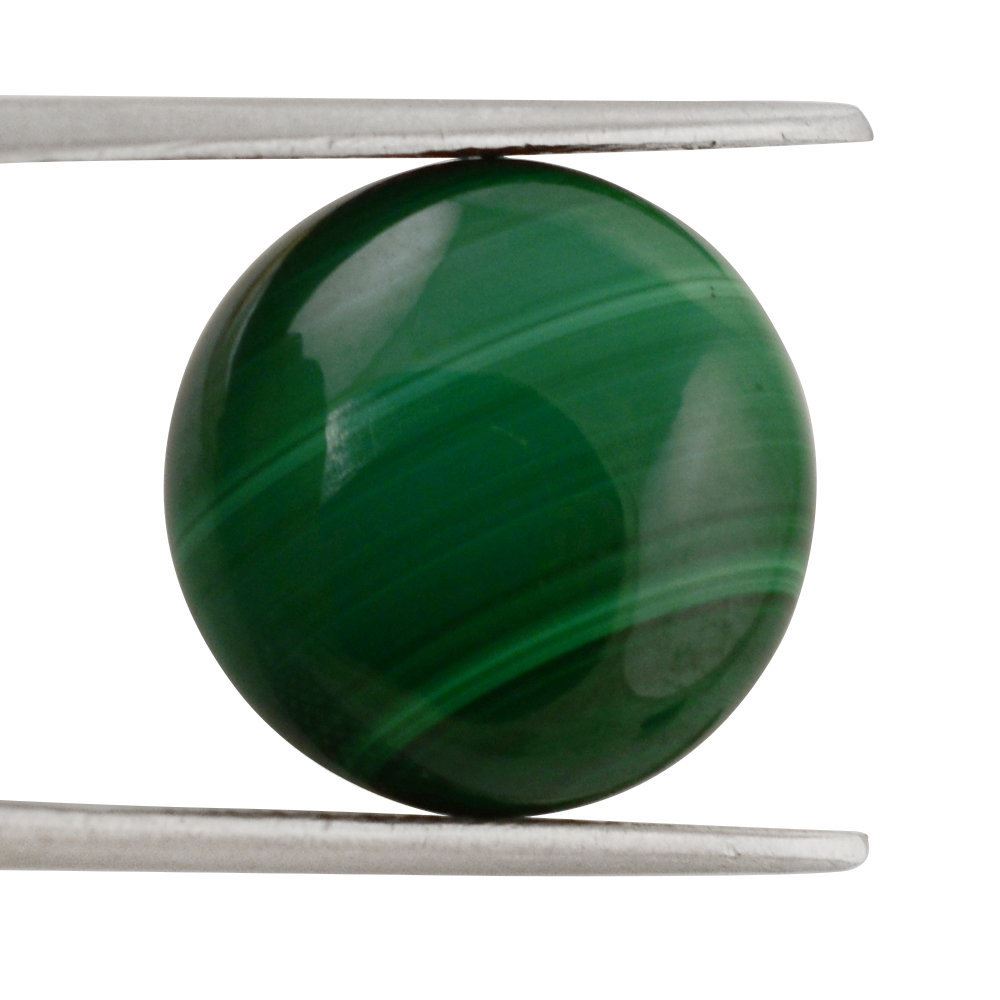 MALACHITE LENTIL ROUND 15MM 18.59 Cts.