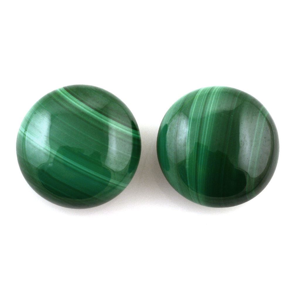 MALACHITE LENTIL ROUND 15MM 18.59 Cts.