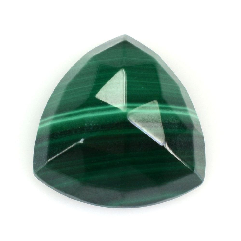 MALACHITE ROSE CUT TRILLION CAB 14MM 12.18 Cts.