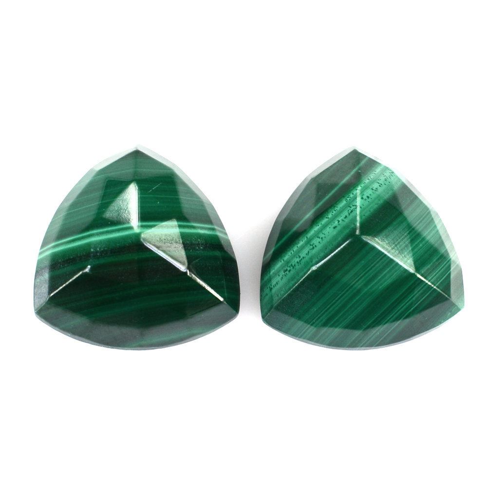 MALACHITE ROSE CUT TRILLION CAB 14MM 12.18 Cts.