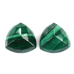 MALACHITE ROSE CUT TRILLION CAB 14MM 12.18 Cts.