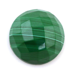 MALACHITE CHECKER ROUND CAB 14MM 15.65 Cts.