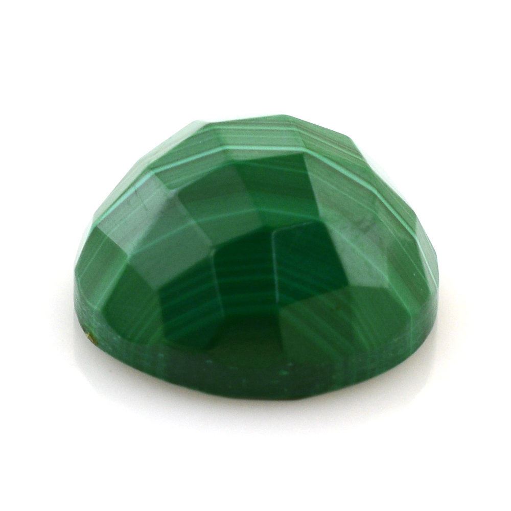 MALACHITE CHECKER ROUND CAB 14MM 15.65 Cts.
