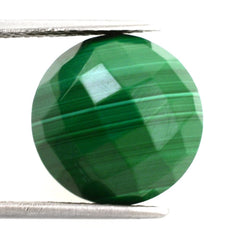 MALACHITE CHECKER ROUND CAB 14MM 15.65 Cts.